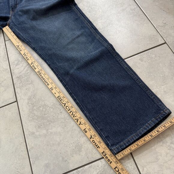 Levis Western Fit Dark Blue Denim Jeans Mens Size 38x28 Straight Leg - Picture 8 of 8